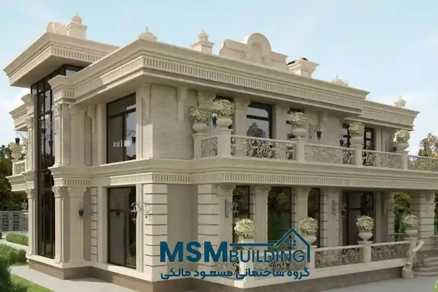 نمای ساختمان دو طبقه و سه طبقه