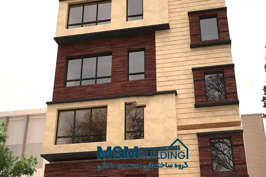 نمای ساختمان با سرامیک و آجر